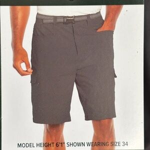 NEW NWT ORVIS Men's Gray Cargo Shorts size 40 adjustable belt zip pockets hiking